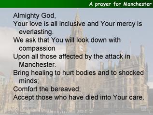 A prayer following the tragedy in Manchester
