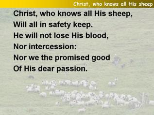 Christ, who knows all His sheep