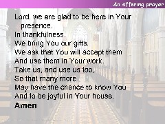 An offering prayer