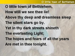 O little town of Bethlehem