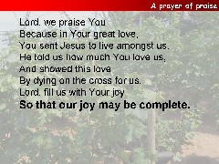 A prayer of praise