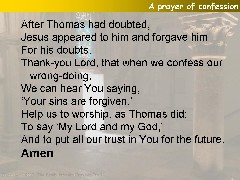 A prayer of confession