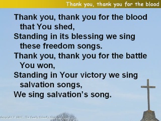 Thank you, thank you for the blood that You shed