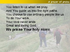 A prayer of praise