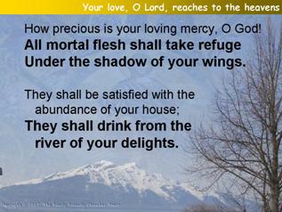 Your love, O Lord, reaches to the heavens (Psalm 36:5-10)