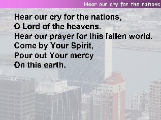 Hear our cry for the nations