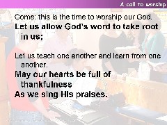 A call to worship