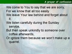 A prayer of confession