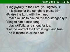 Psalm 33: (1-12), 13-22