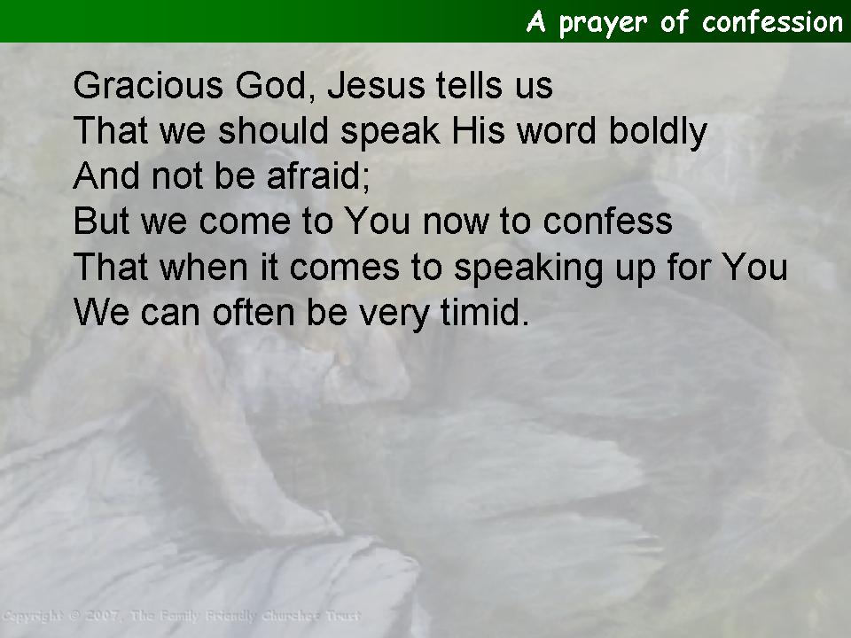 A prayer of confession