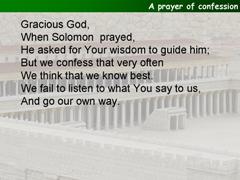 A prayer of confession