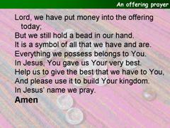 An offering prayer