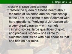 1 Kings 10:1-13