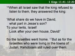 1 Kings 11:41-12:20
