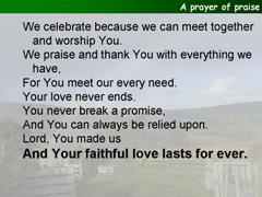 A prayer of praise