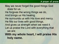 A prayer of praise