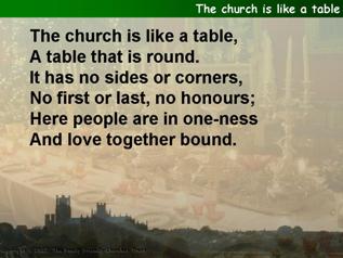 The church is like a table