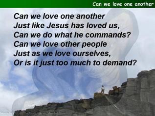 Can we love one another