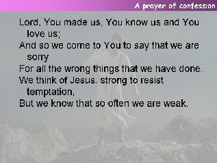 A prayer of confession