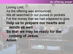 An offering prayer