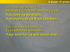 A prayer of praise