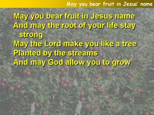 May you bear fruit in Jesus’ name