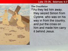 5) Simon of Cyrene carries Jesus’ cross