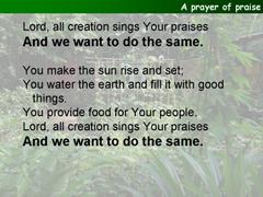 A prayer of praise