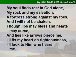 My soul finds rest in God alone