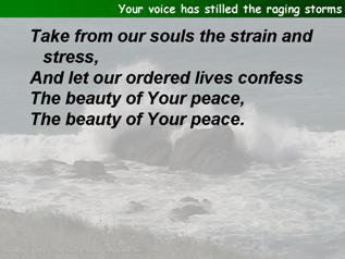 Your voice has stilled the raging storms