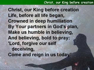 Christ, our King before creation