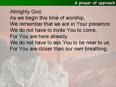 A prayer of approach