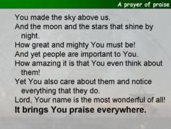 A prayer of praise