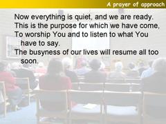A prayer of approach
