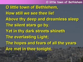 O little town of Bethlehem
