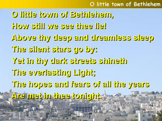 O little town of Bethlehem