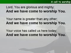 A call to worship