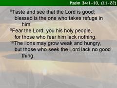 Psalm 34:1-10, (11-22)