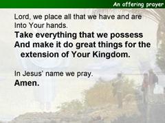 An offering prayer