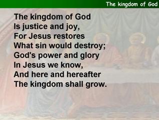 The Kingdom of God is justice and joy