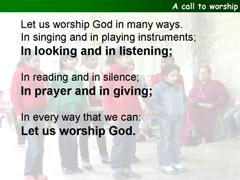 A call to worship