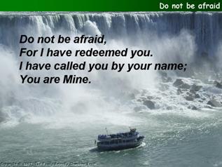 Do not be afraid