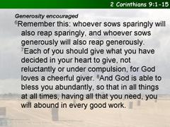 2 Corinthians 9:1-15
