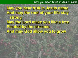 May you bear fruit in Jesus’ name