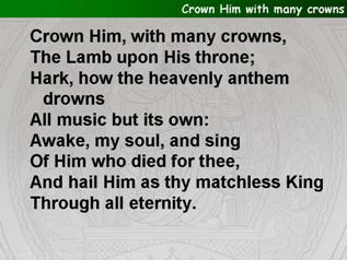 Crown him with many crowns