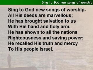 Sing to God new sings of worship