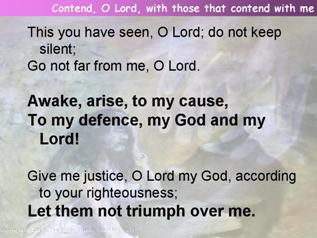 Contend, O Lord, with those that contend with me (Psalm 35.1-9, (10-28))