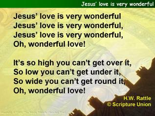 Jesus' love is very wonderful